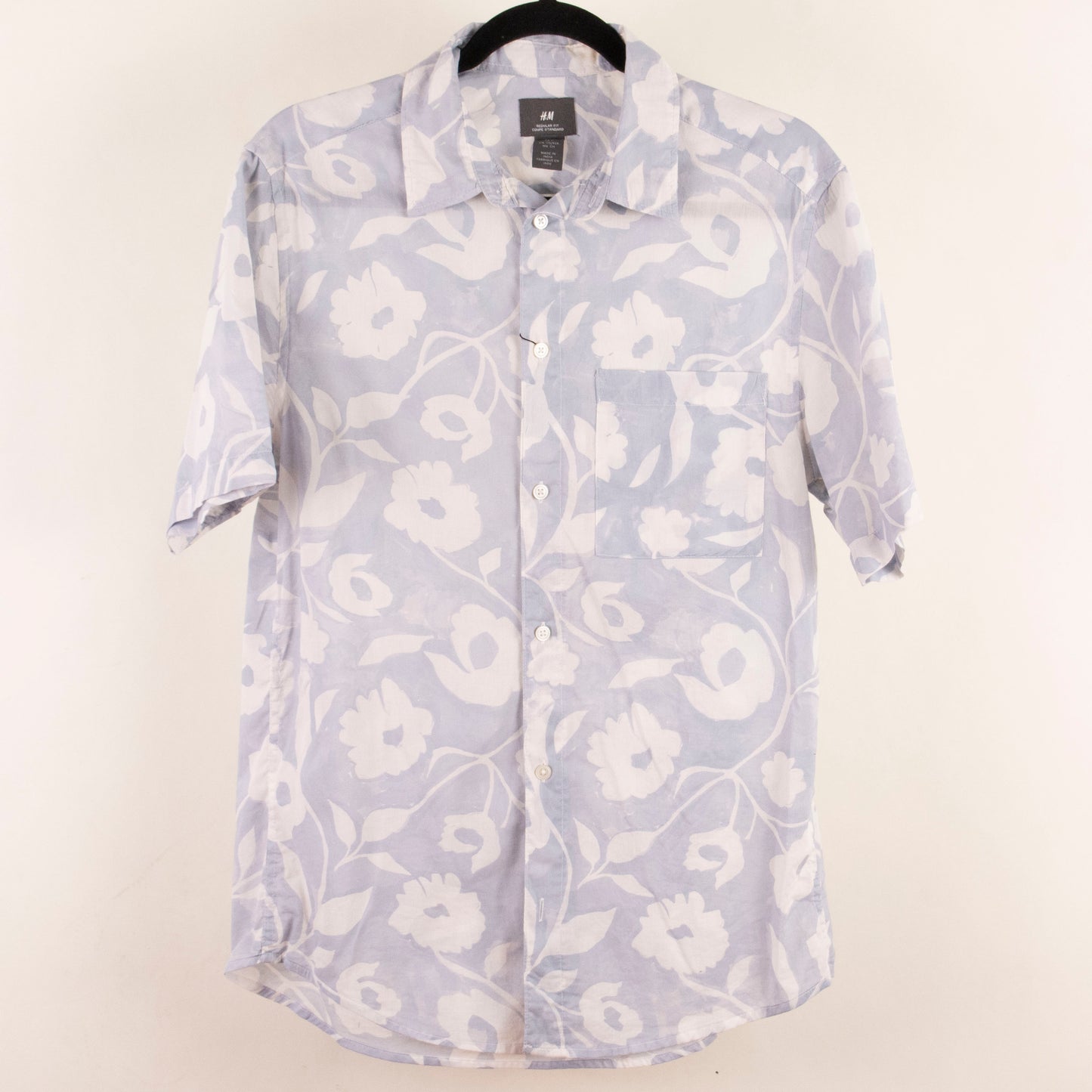 Camisa estampada azul (S) H&M