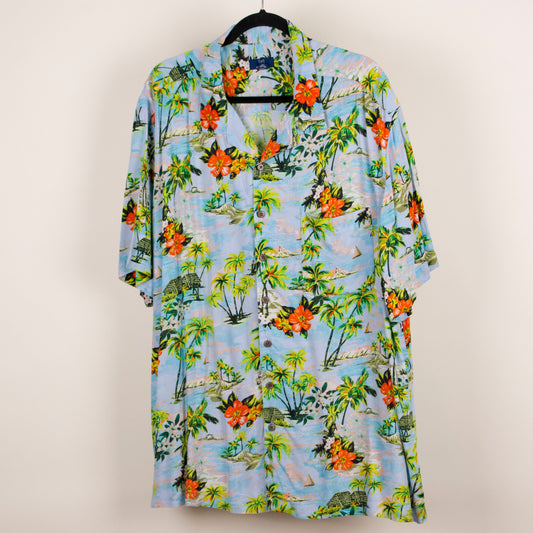 Camisa hawaiana azul (2XL) George
