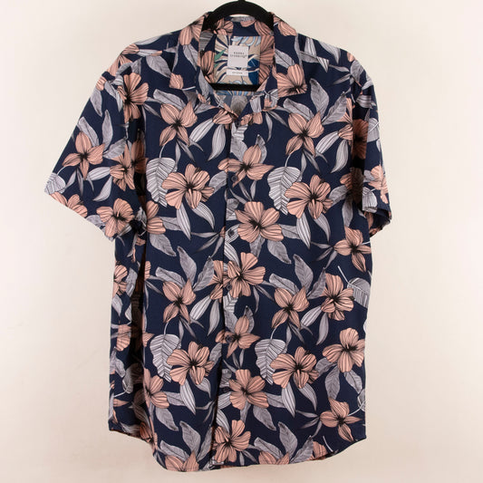 Camisa estampada azul marino (L) essex crossing