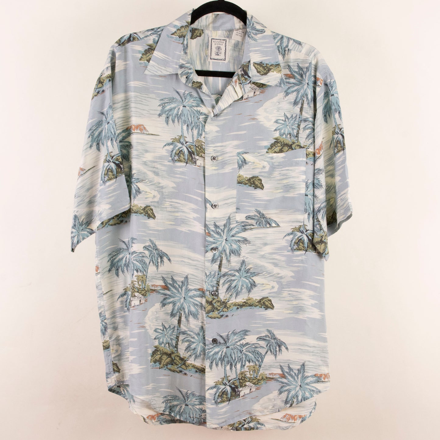 Camisa hawaiana azul (M) Roundtree & Yorke