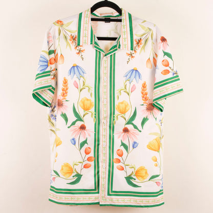 Camisa estampada blanco (S) Manfinity