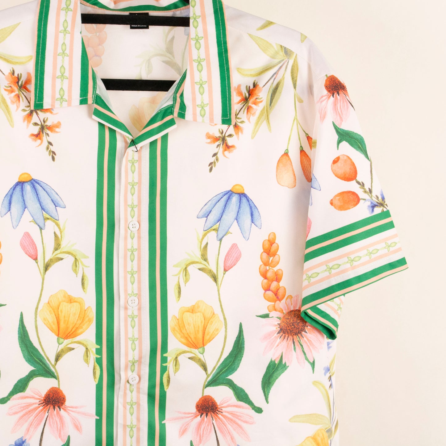 Camisa estampada blanco (S) Manfinity