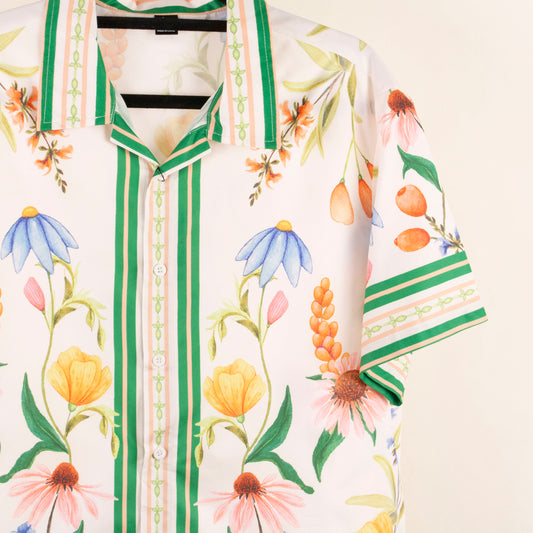 Camisa estampada blanco (S) Manfinity