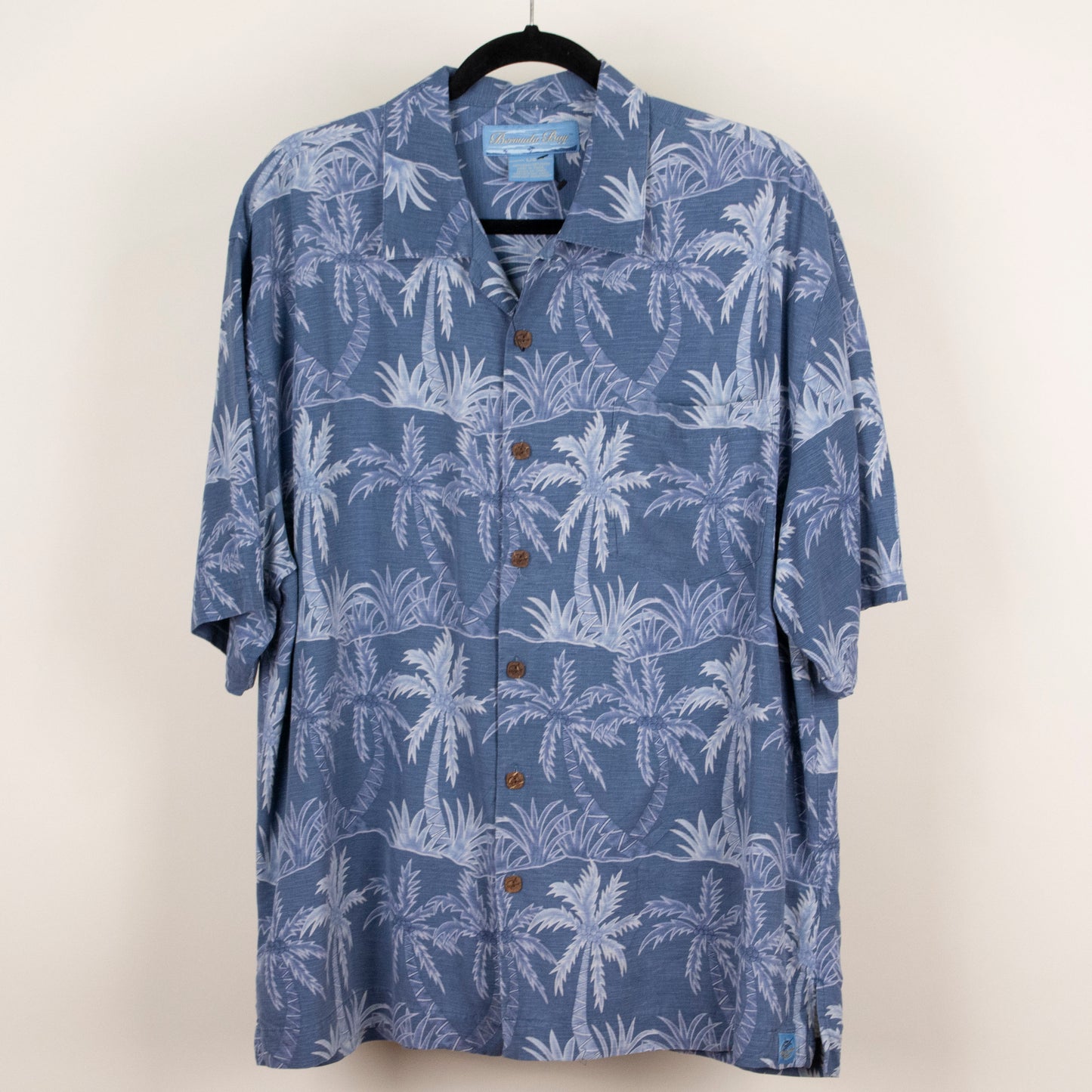 Camisa hawaiana azul (L) Bermuda Bay