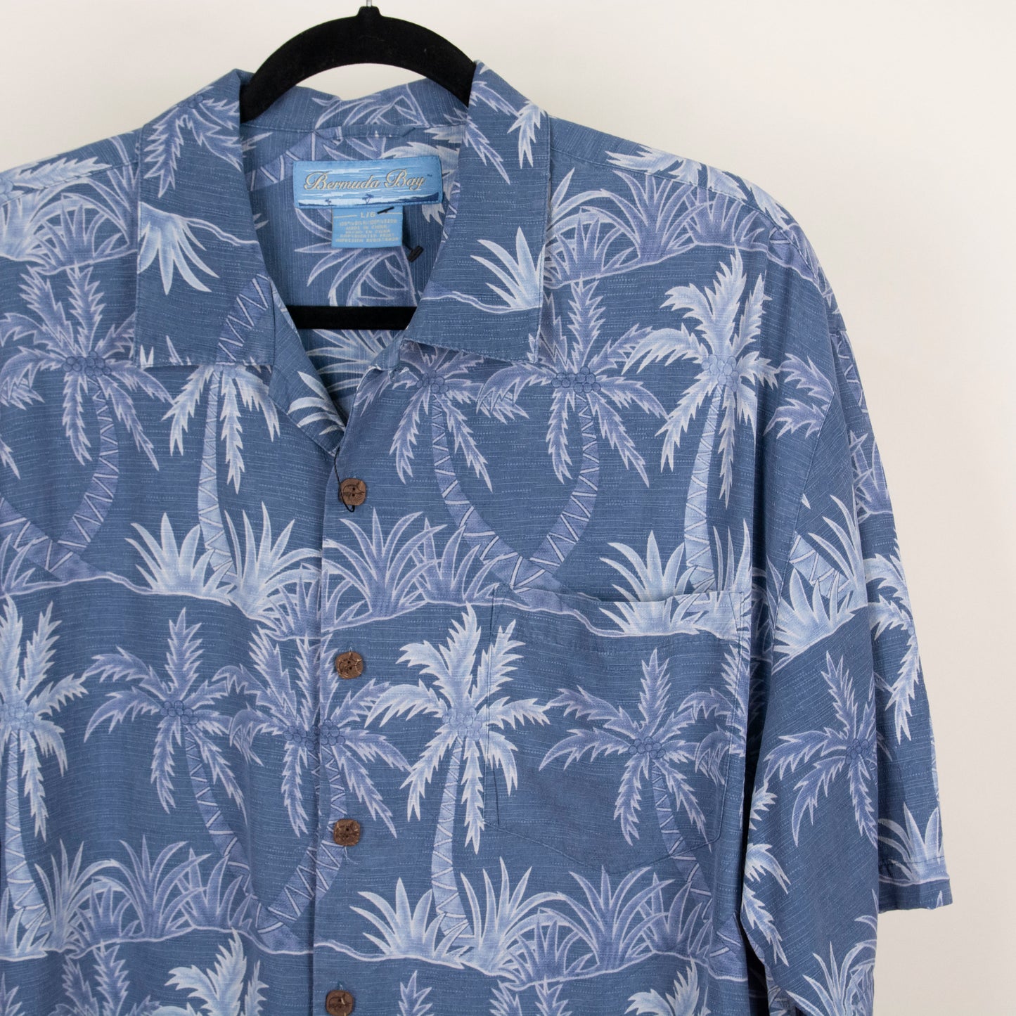 Camisa hawaiana azul (L) Bermuda Bay