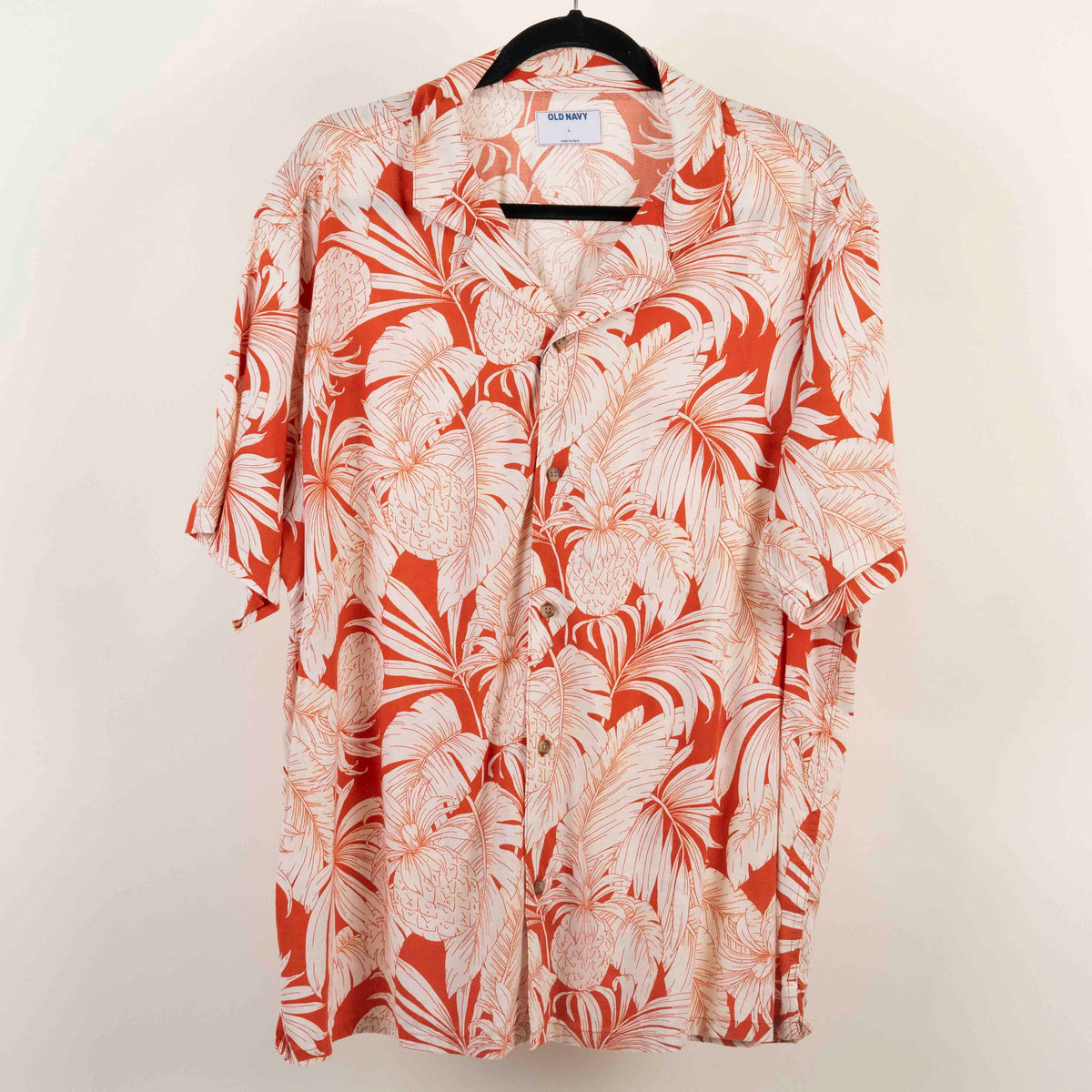 Camisa Hawaiana Naranja (L) Old Navy