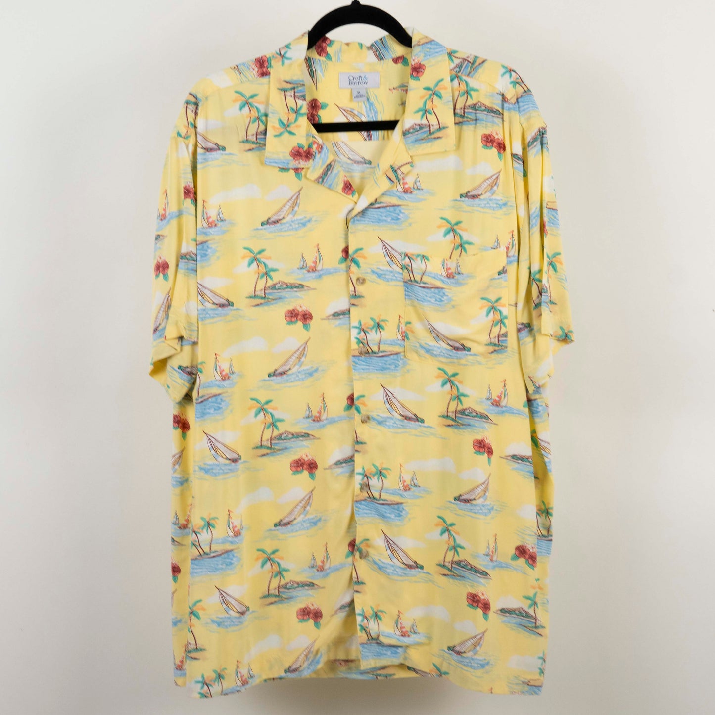 Camisa Hawaiana Amarillo (XL) Croft & Barrow