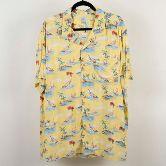 Camisa Hawaiana Amarillo (XL) Croft & Barrow