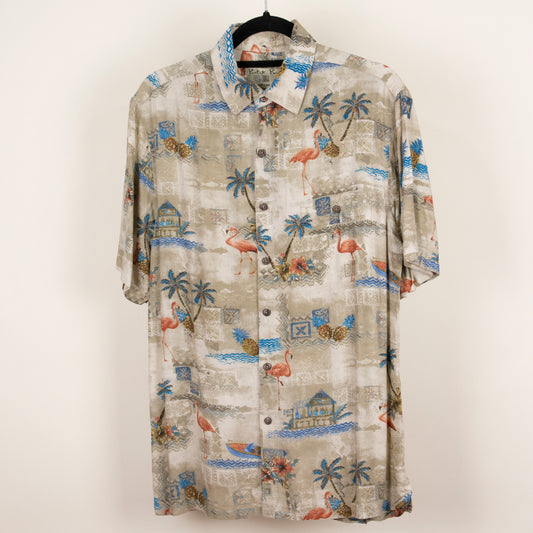 Camisa hawaiana beige (M) Batik Bay