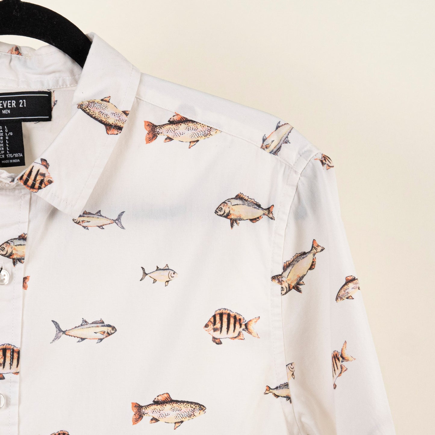 Camisa Estampada Blanco (L) Forever 21