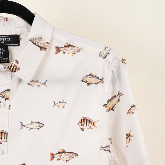Camisa Estampada Blanco (L) Forever 21