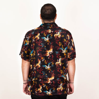 Camisa hawaiana manga corta oriental