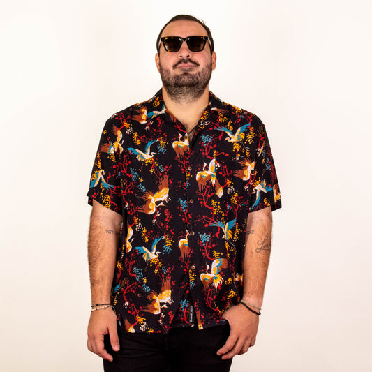 Camisa hawaiana manga corta oriental