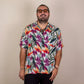 Camisa hawaiana manga corta paraíso blanco