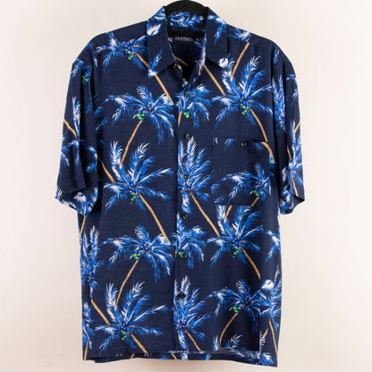 Camisa hawaiana azul marino (S) Puritan