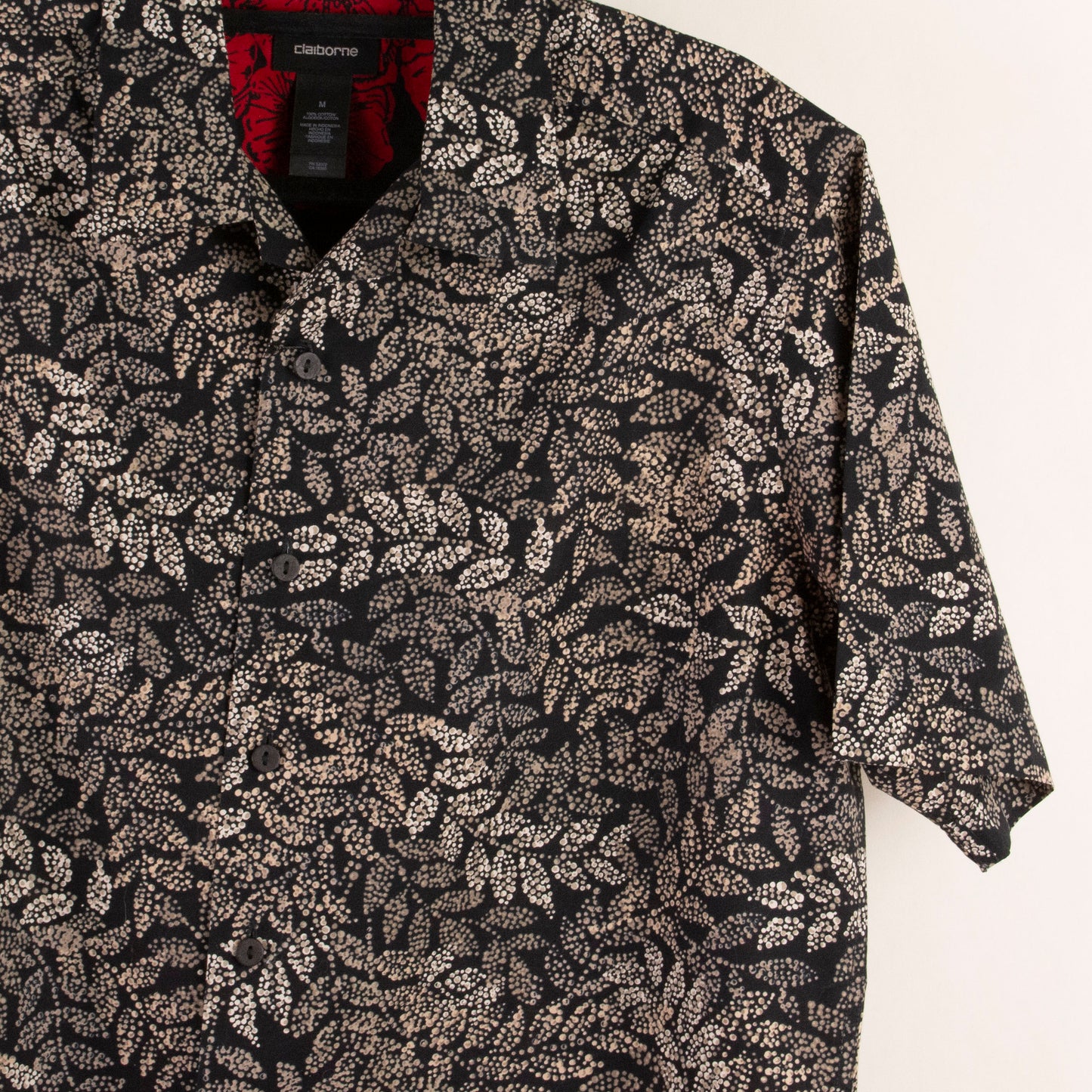 Camisa estampada negro (M) Claiborne