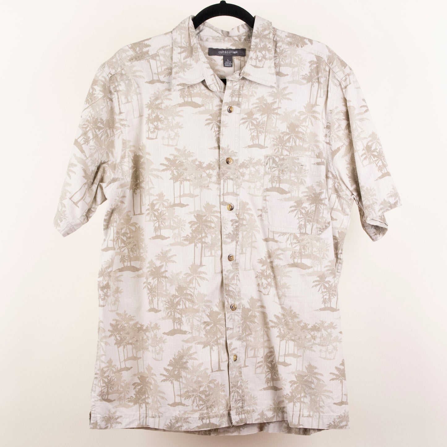 Camisa hawaiana beige (L) Croft&Barrow