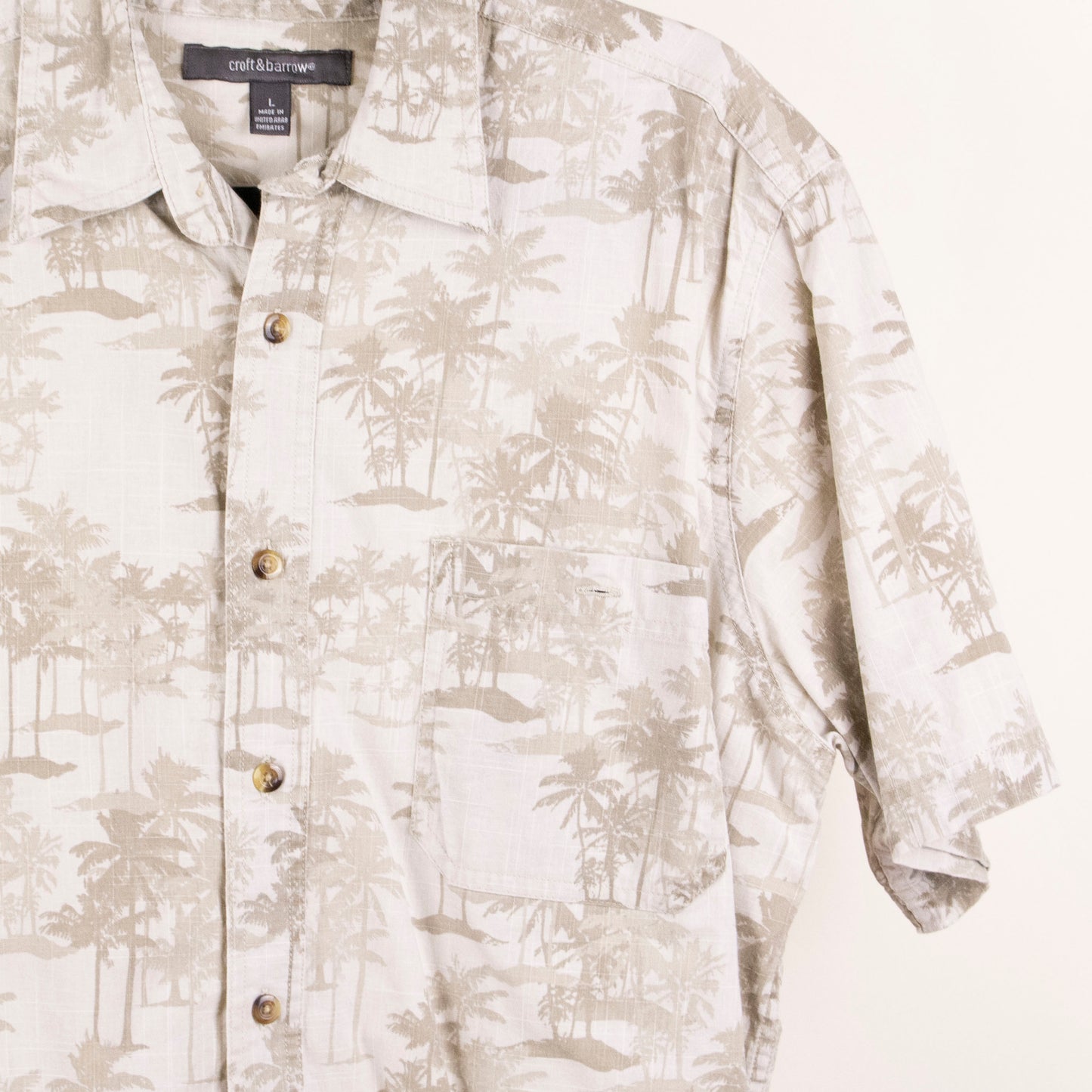 Camisa hawaiana beige (L) Croft&Barrow
