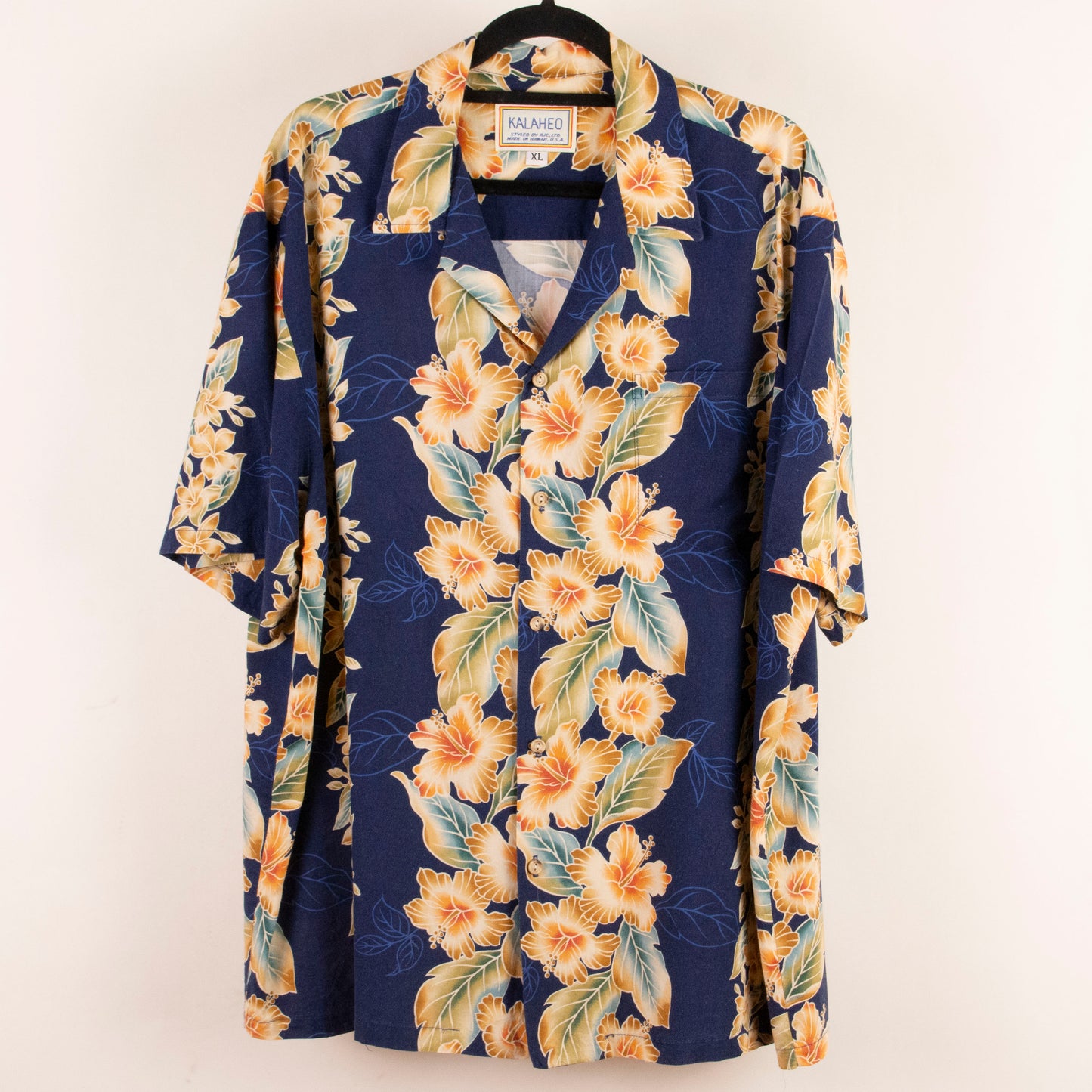 Camisa hawaiana azul marino (XL) Kalaheo