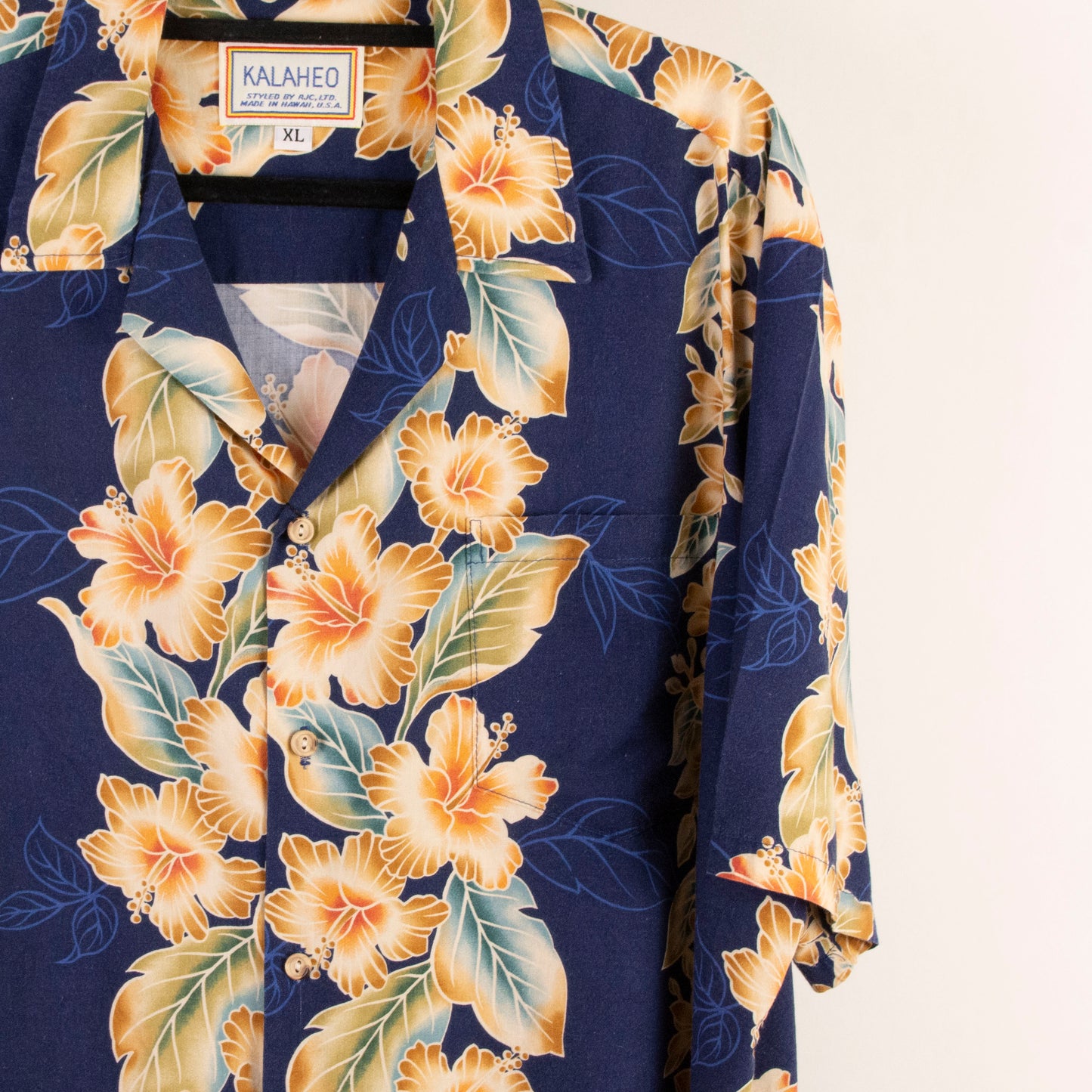 Camisa hawaiana azul marino (XL) Kalaheo