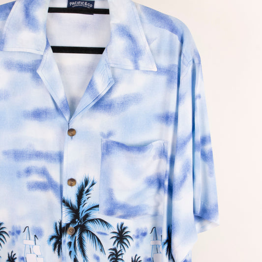 Camisa hawaiana azul (L) Pacific & CO