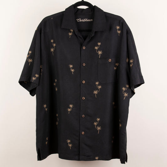 Camisa hawaiana negro (XL) Caribbean