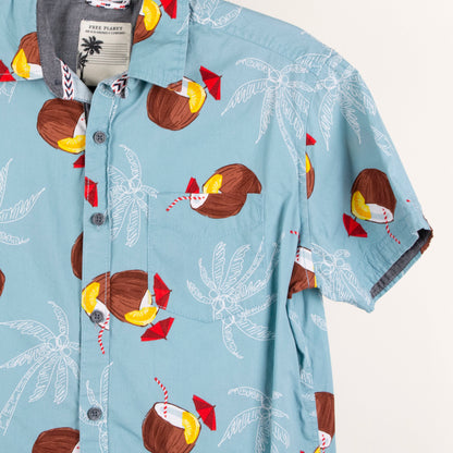 Camisa hawaiana azul (M) Free Planet