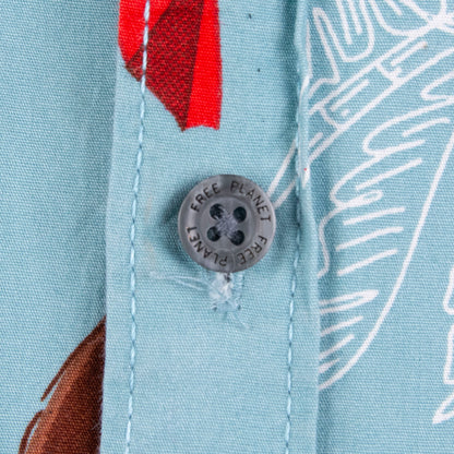 Camisa hawaiana azul (M) Free Planet