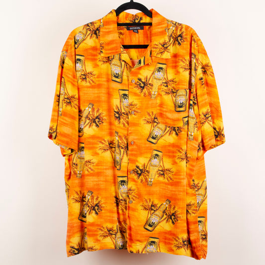 Camisa hawaiana naranja (XL) George