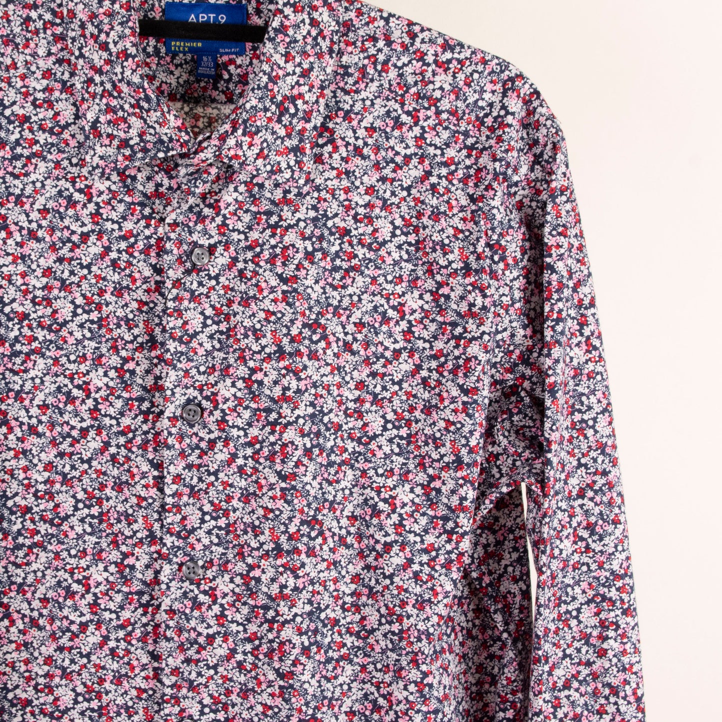 Camisa estampada azul marino (L) APT.9