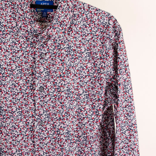Camisa estampada azul marino (L) APT.9