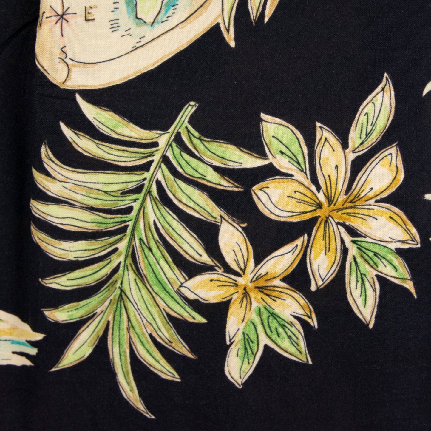 Camisa hawaiana negro (S) Batik Bay