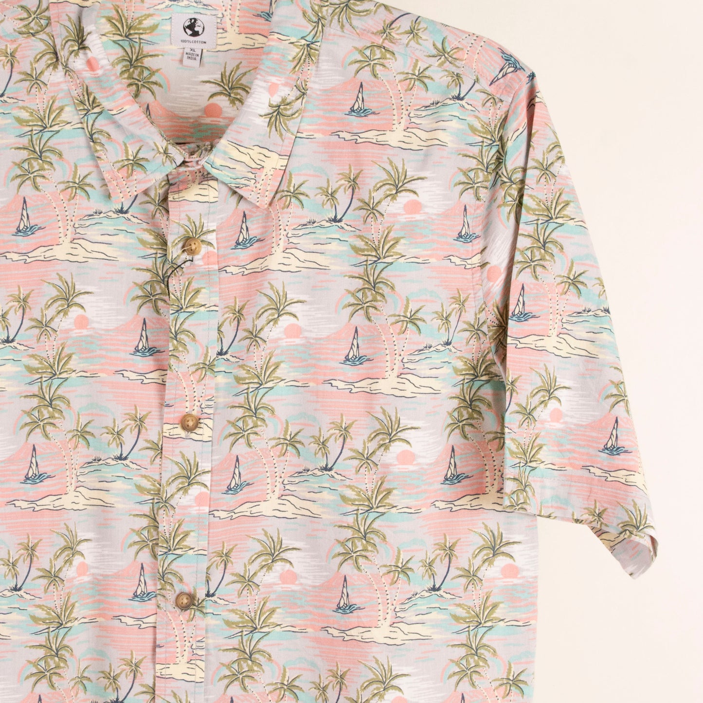 Camisa hawaiana gris (niño) 100% cotton