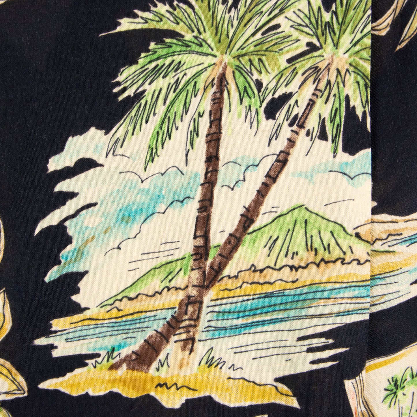 Camisa hawaiana negro (S) Batik Bay