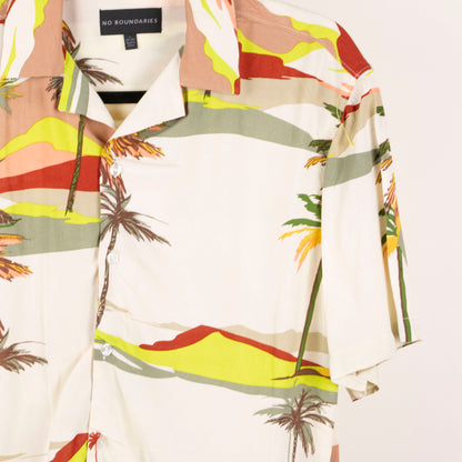 Camisa hawaiana beige (S) No boundaries