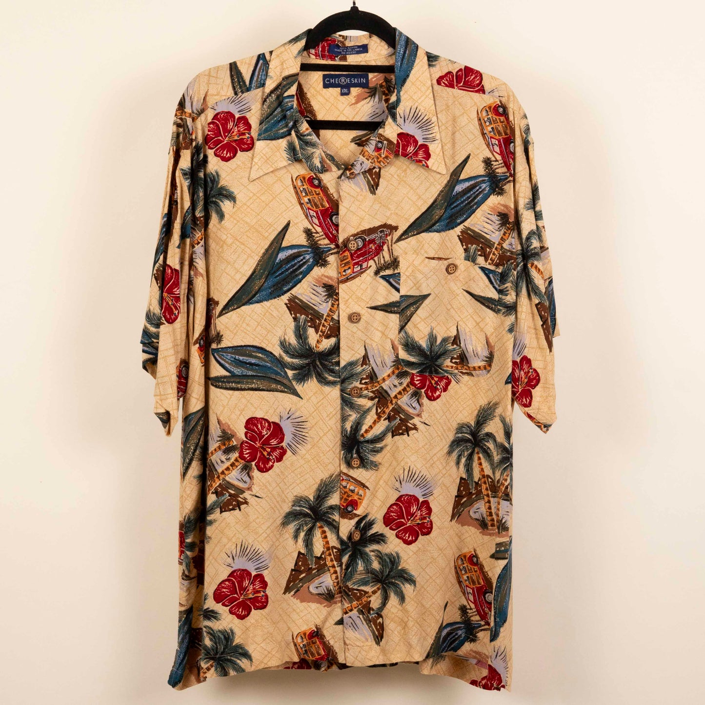 Camisa Hawaiana Beige (2XL) Chereskin