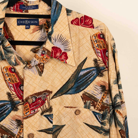 Camisa Hawaiana Beige (2XL) Chereskin