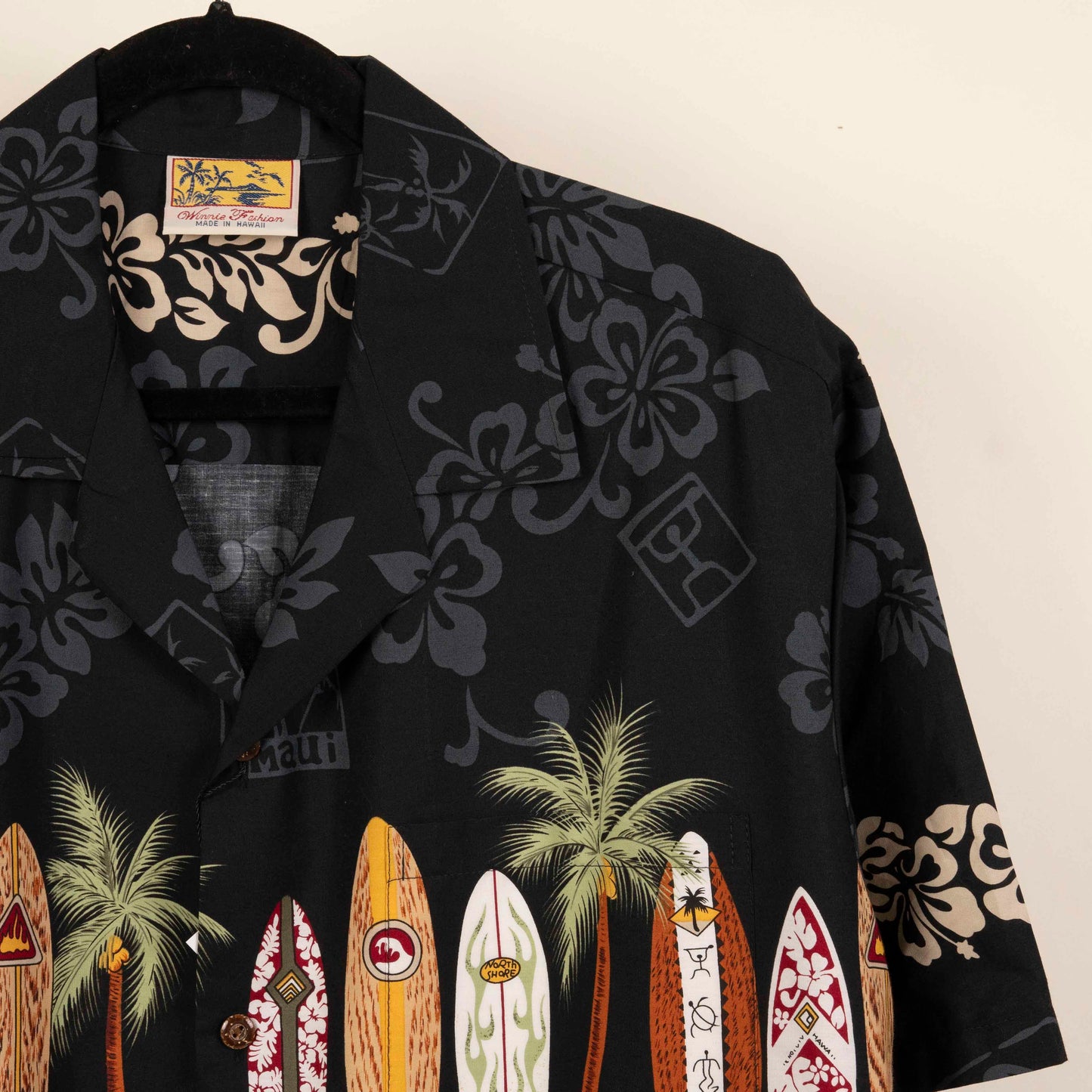 Camisa Hawaiana Negro (L) Winnie Fashion