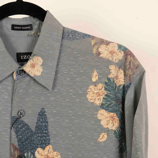 Camisa Hawaiana Gris (S) IZOD