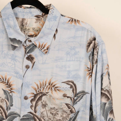 Camisa Hawaiana Azul (L) Rayon Batik Bay