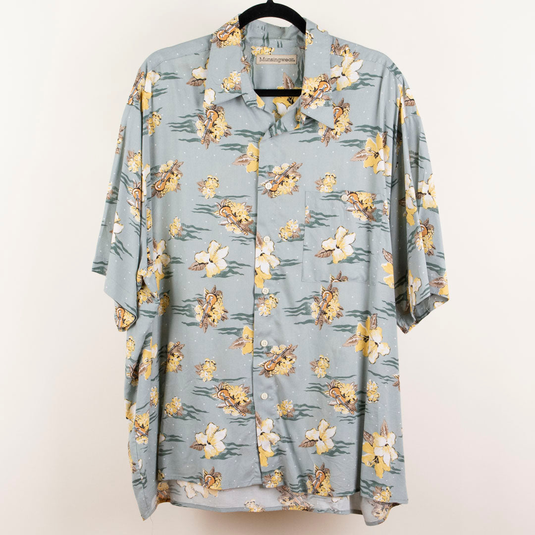 Camisa hawaiana verde (XL) Munsingwear