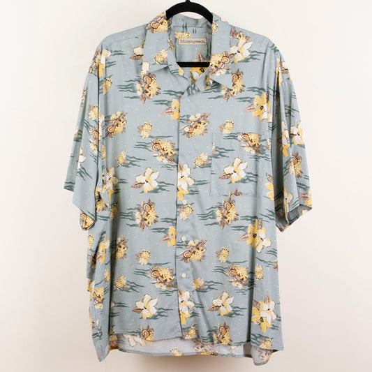 Camisa hawaiana verde (XL) Munsingwear