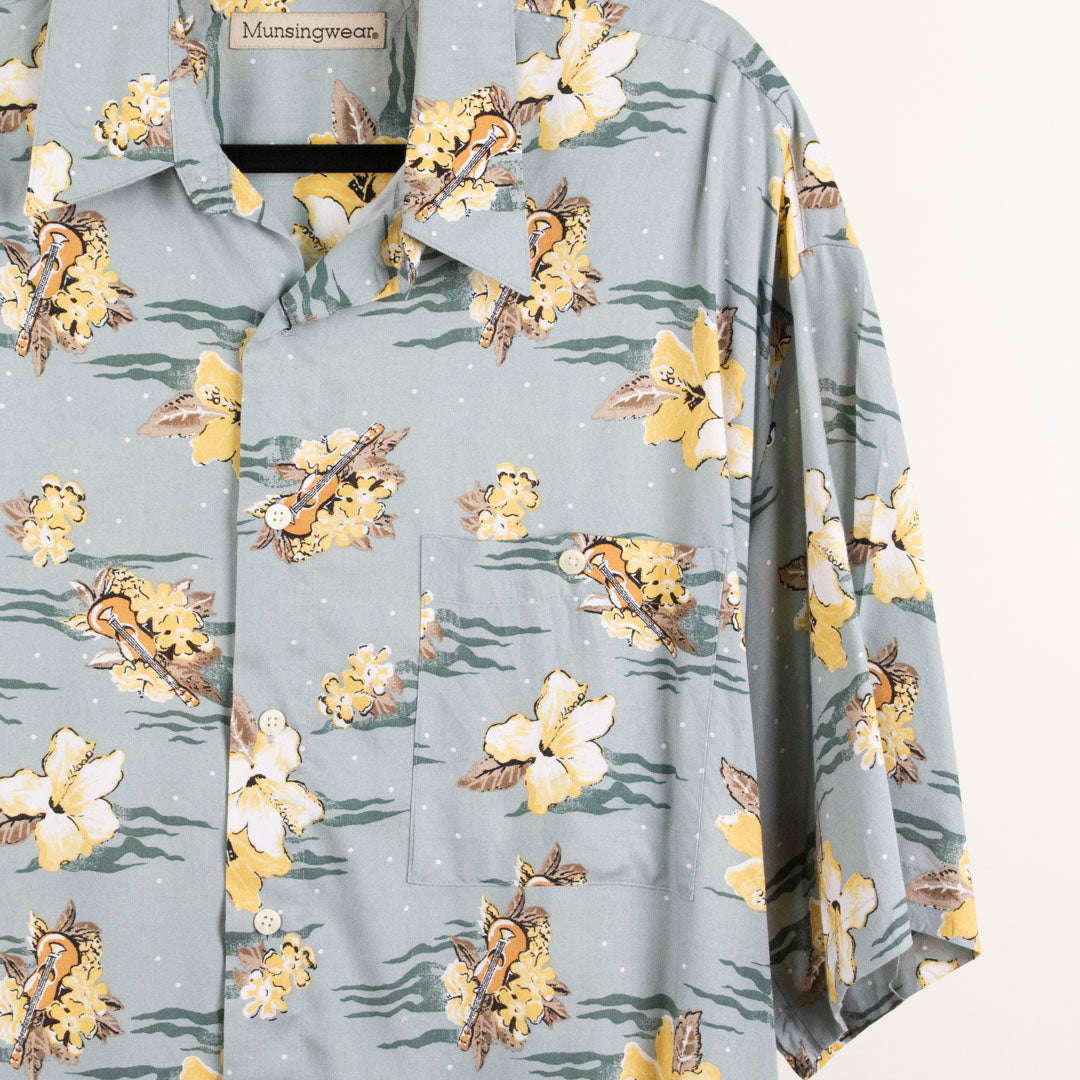 Camisa hawaiana verde (XL) Munsingwear