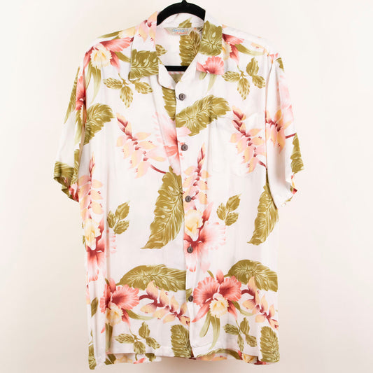 Camisa hawaiana blanca (M) Lunny Island