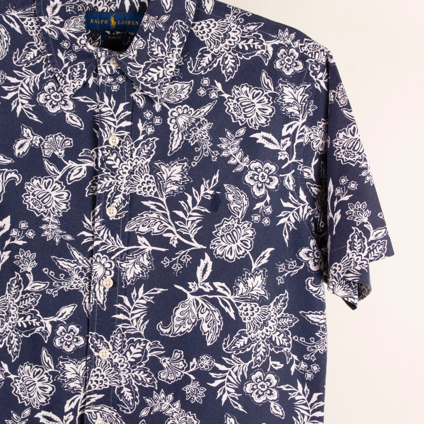Camisa hawaiana azul (M) Ralph Lauren