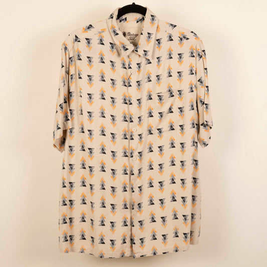 Camisa Estampada Beige (L) Vintage Silk