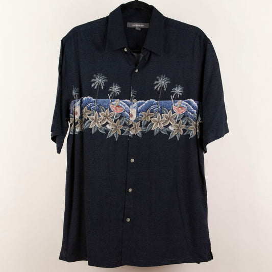 Camisa hawaiana negro (M) Croft&Barrow