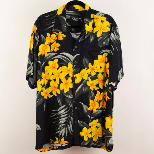 Camisa hawaiana negro (XL) Favant