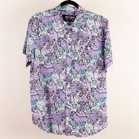 Camisa estampada morado (L) Hot Topic