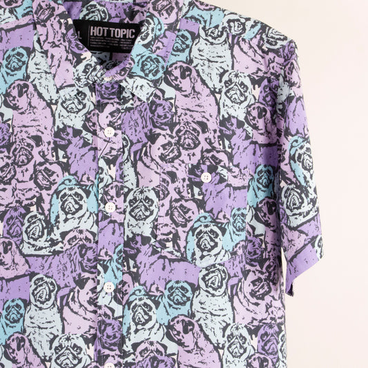 Camisa estampada morado (L) Hot Topic